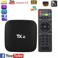 TX2 Smart Android 6.0 Smart Tv Box 2GB RAM 16GB ROM 2.4GHz WiFi 4K H.265 DLNA AirPlay 4K Smart TV Box TX2 R2