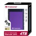Transcend 4TB StoreJet 25H3 (Purple) 2.5" External Hard Drive (HDD) with One-Touch Auto Back Up, Anti-Shock Protection, Robust and Rugged, Plug & Play, USB 3.1 Gen 1 TS4TSJ25H3P
