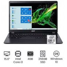 Acer A3 - A315-56-38U6 Laptop With 15.6-Inch Display, Core i3 Processor/4GB RAM/256GB SSD/Intel UHD Graphics 600 /International Version English/Arabic Black