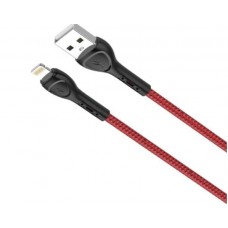LDNIO Mobile Phone Cables 2.4A Fast Charging Lightning Usb Cable 2Meters , 7 Colors Led Automatic Color Switching Red LS482