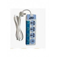 Zero ZR-30 power strip with 4 outlets and 2 USB ports, multi-colored