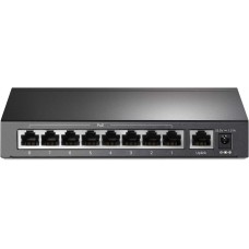 TP-Link 9-Port 10/100Mbps Desktop Switch with 8-Port PoE+ - @65W, Sturdy Metal w/Shielded Ports, Limited Lifetime Protection, Extend Mode, Priority Mode, Isolation Mode (TL-SF1009P)