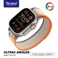 Telzeal Ultra 2 Amoled screen 2.2 inch Smart Watch 49mm With 3 Strap